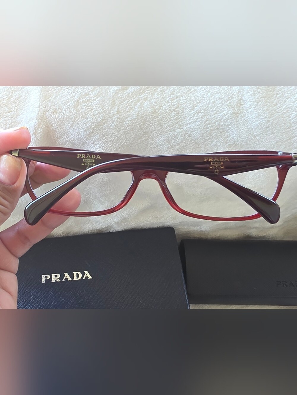 Prada Women’s Red Eyeglass Frames - Picture 7 of 7